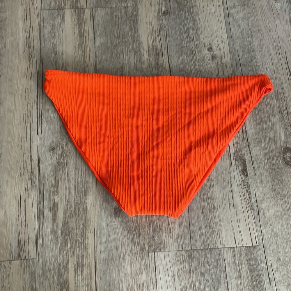 L*Space Ribbed Classic Bikini Bottoms In Pimento Orange NWOT - Picture 3 of 3
